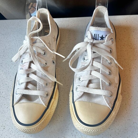 Converse All Star Chuck Taylor Low Top Sneakers Beige Canvas Womens US 6.5 - Picture 3 of 9